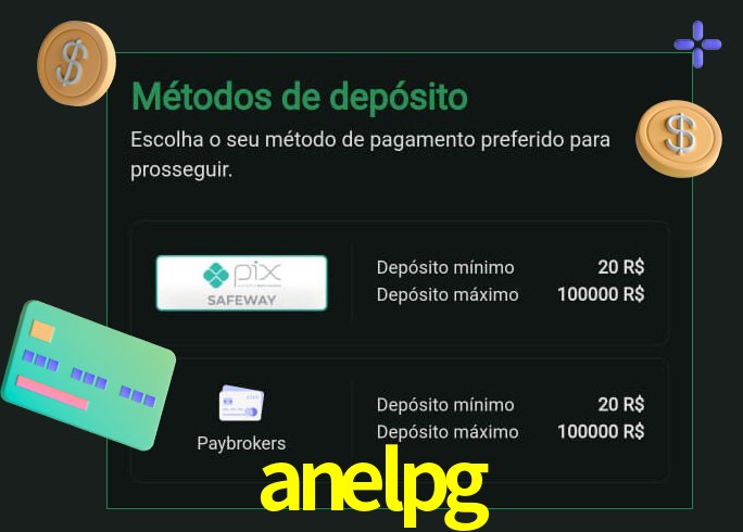 O cassino anelpg oferece uma grande variedade de métodos de pagamento